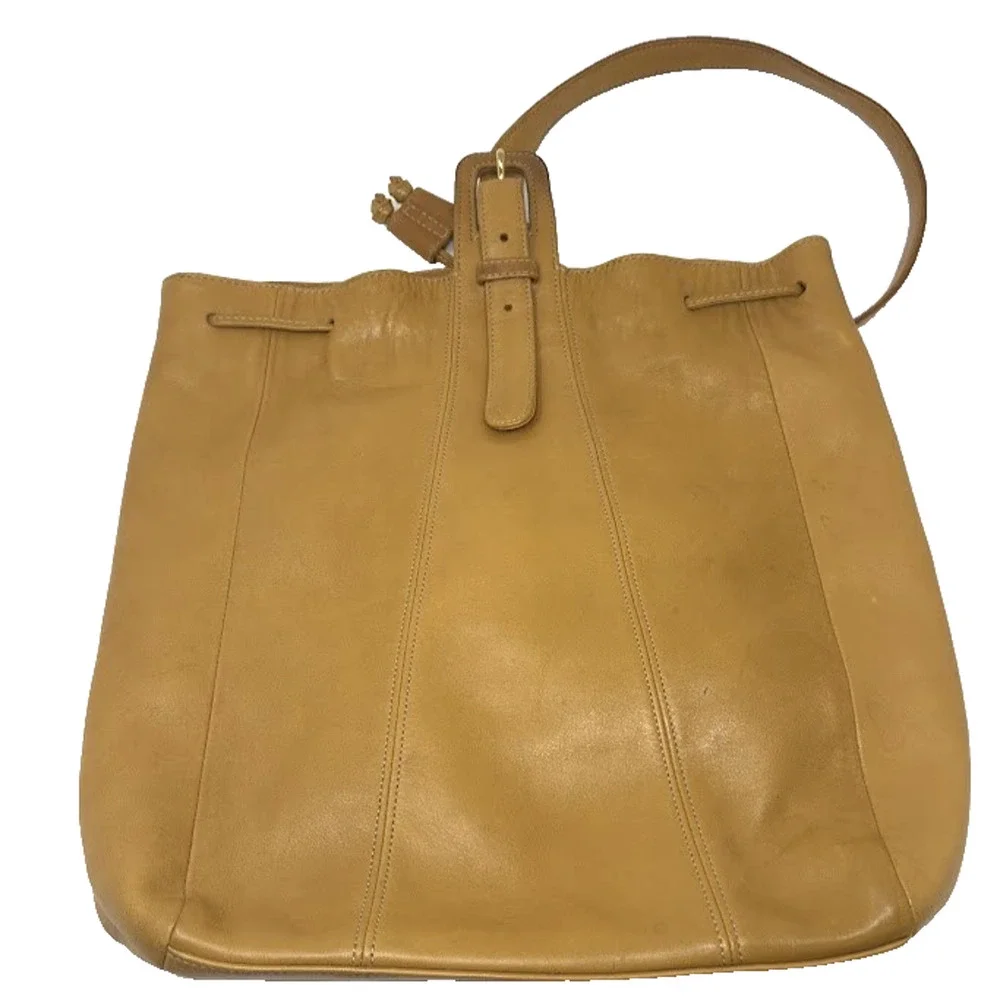 Vintage Coach K7B - 4179 Flatiron Flap Shopper / Sling Bag Tan Leather 1997-98
